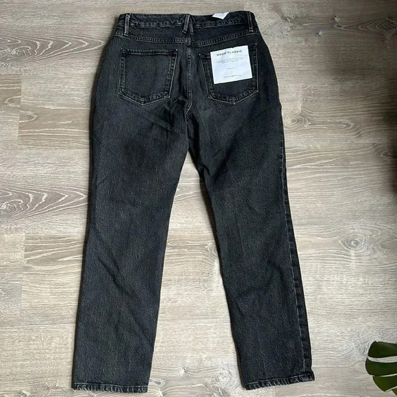 NEW Good American Good Classic High Waist Ankle Slim Jean Black 159 - Picture 3 of 12